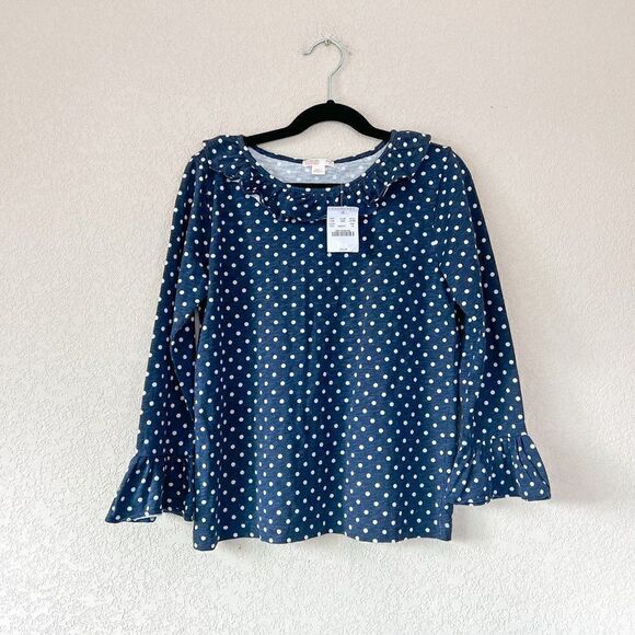 NWT! Crewcuts Polka Dot Ruffle Shirt, Size 10 - Picture 1 of 4